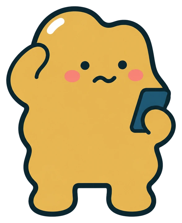 A yellow blob today, unsure, looking at its phone