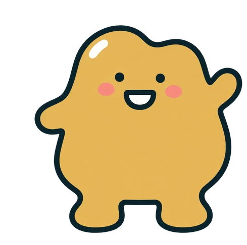 A yellow blob waving, ready for a real-life situation